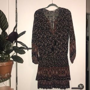 Boho drop waist print dress
